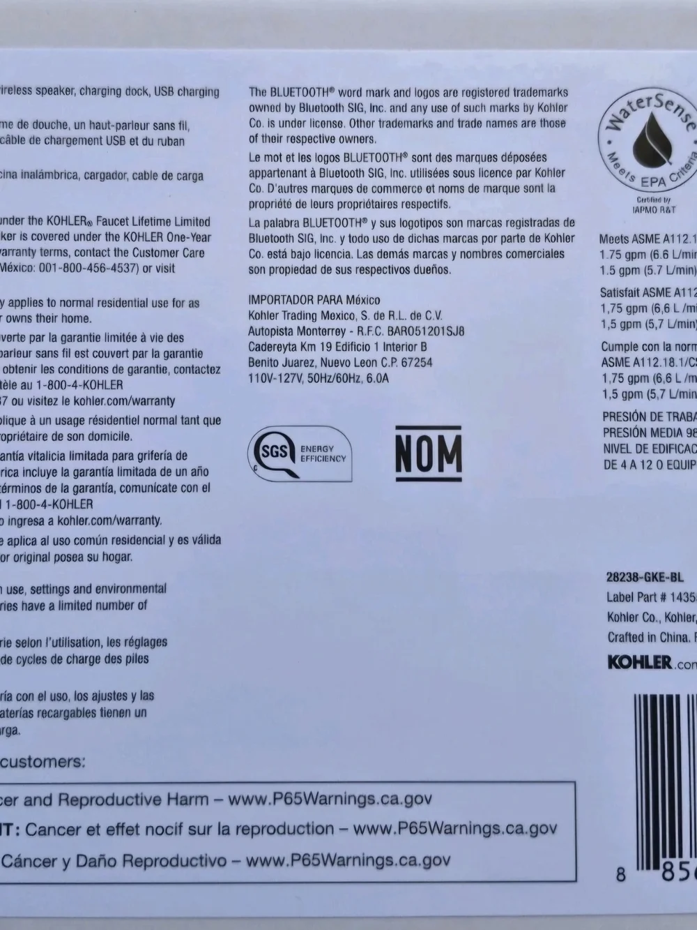 Kohler brand new